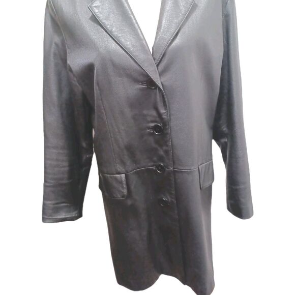 Venezia Women's Black Leather Jacket Size XL - Picture 3 of 4